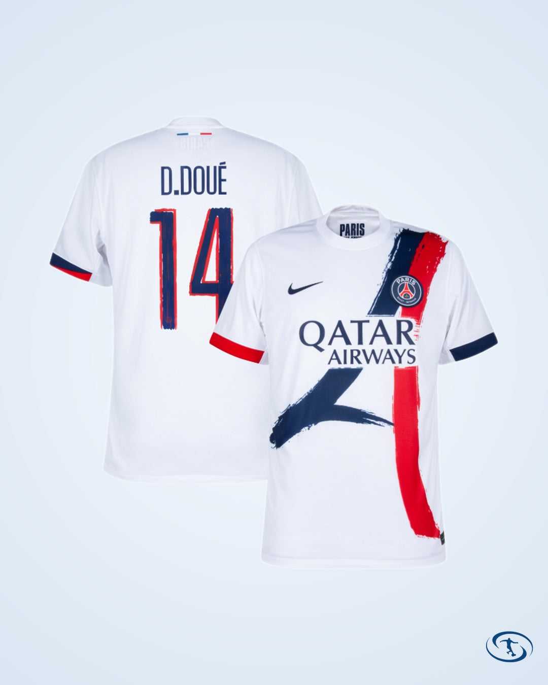 PSG Away D.Doué 14 Shirt 2024-2025 (Official Cup Printing) - Men's