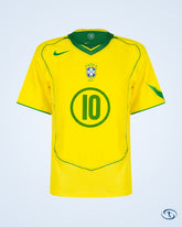 Brazil Home Ronaldinho 10 Shirt 2004-2005 (Reissue) - Men's | Sant Sport
