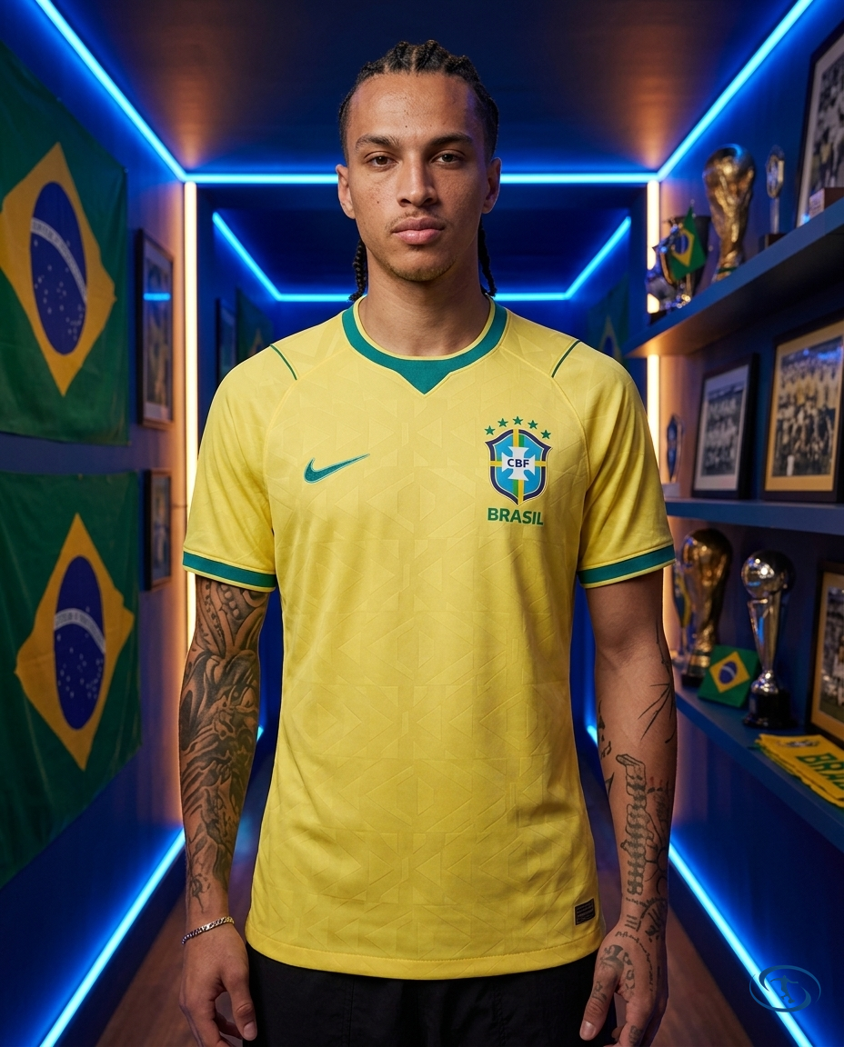 PRONTA ENTREGA - Kit 2 Camisas Brasil Home 2026/27 Jogador Nike Masculino - Amarelo - Front View | Sant Sport