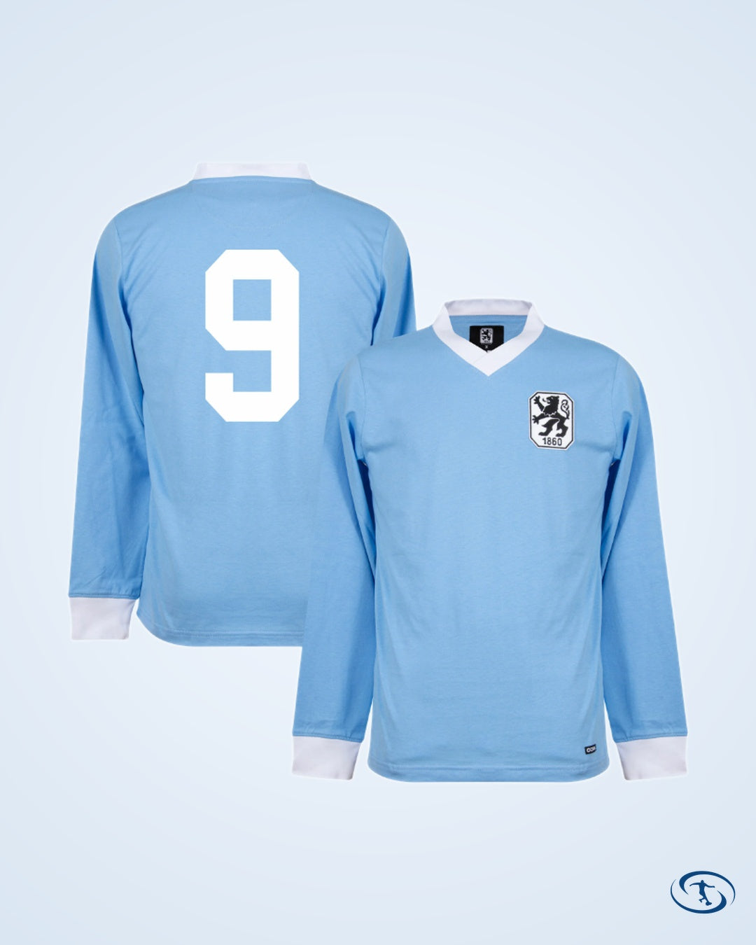 1860 Munich Retro Home No.9 (Konietzka) Shirt 1965-1966 (Retro Flock Printing) - Men's