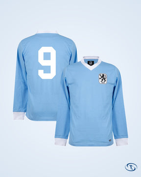 1860 Munich Retro Home No.9 (Konietzka) Shirt 1965-1966 (Retro Flock Printing) - Men's