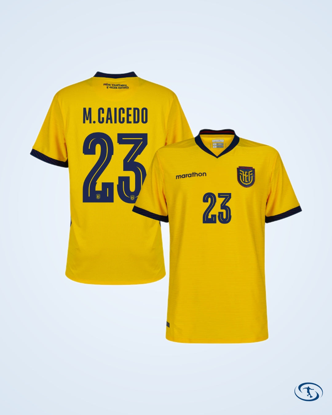 Marathon Ecuador Authentic Home M.Caicedo 23 Shirt 2026-2027 (Fan Style Printing) - Men's