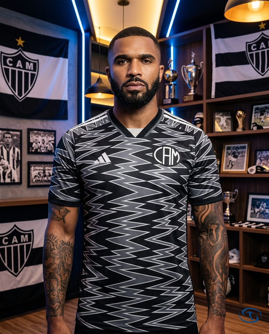 Camisa Atlético Mineiro Third 2024/25 - Torcedor Adidas Masculino - Preto e Cinza - Front View | Sant Sport