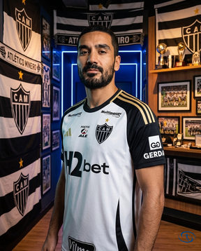 Camisa Atlético Mineiro 2025/26 Com Patrocínios - Torcedor Adidas Masculino - Branco - Side View | Sant Sport
