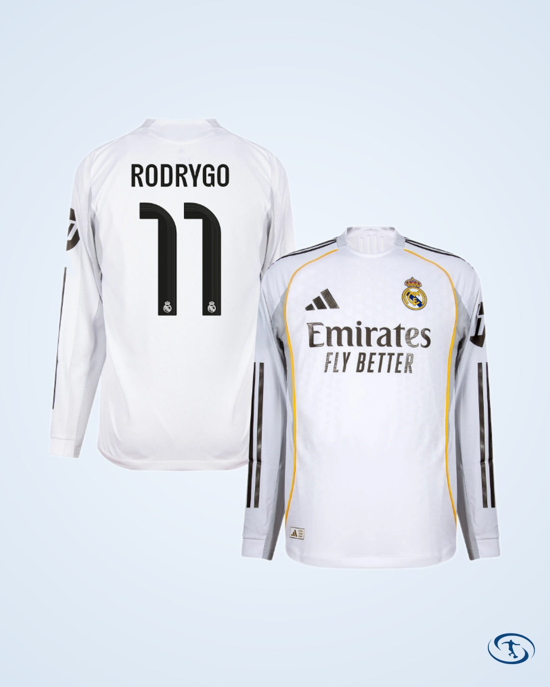 Real Madrid Authentic Home L/S Shirt 2025-2026 Player Version (Official Printing)