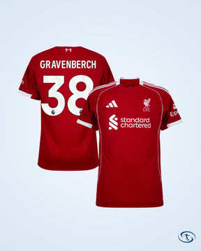 Liverpool Home Player Number Shirt 2025-2026 (Premier League) - Men's