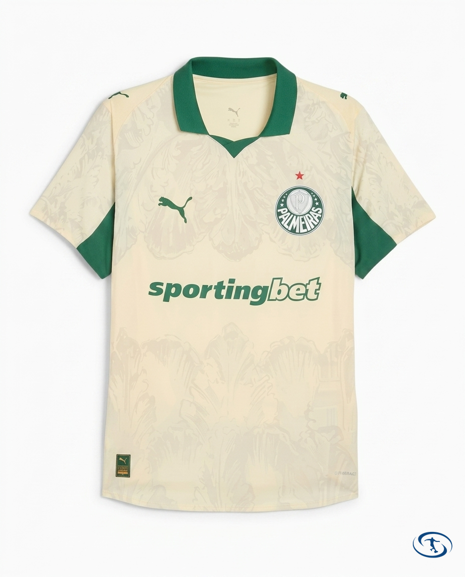 Palmeiras Mundial de Clubes Jersey 2025/26 - Puma Men's - Beige e Verde - Packshot | Sant Sport