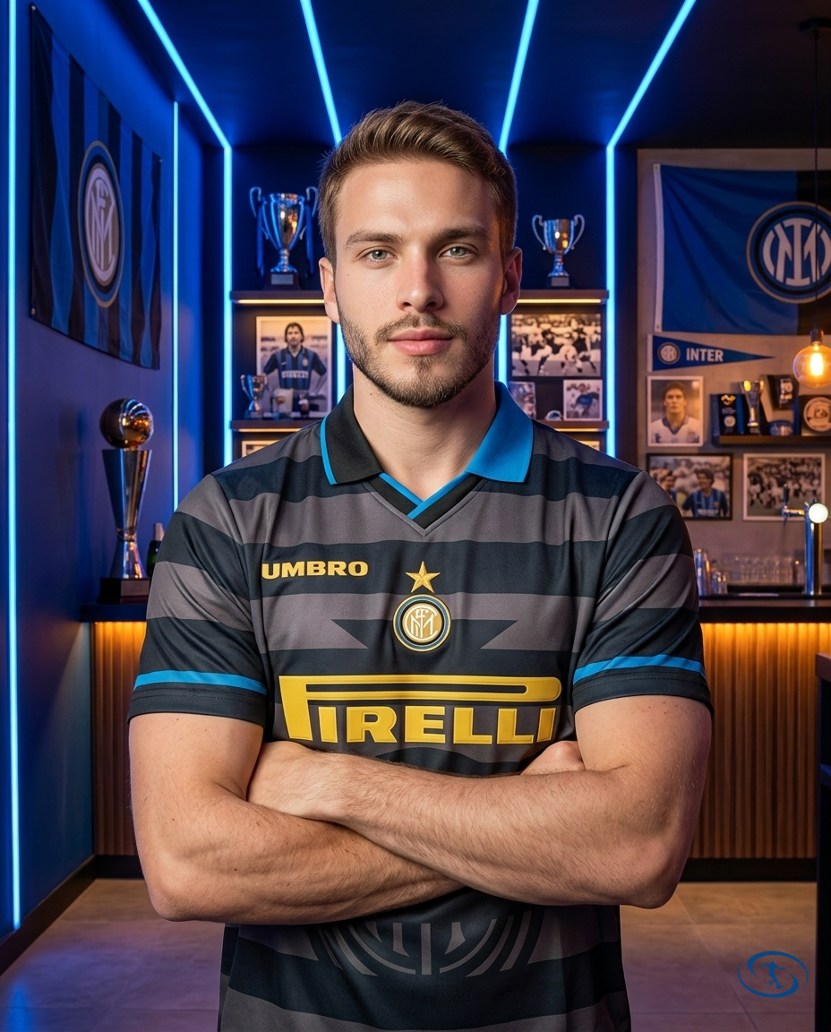 Camisa Inter de Milão Away 97/98 Masculina Umbro Torcedor - Preto e Cinza - Side View | Sant Sport
