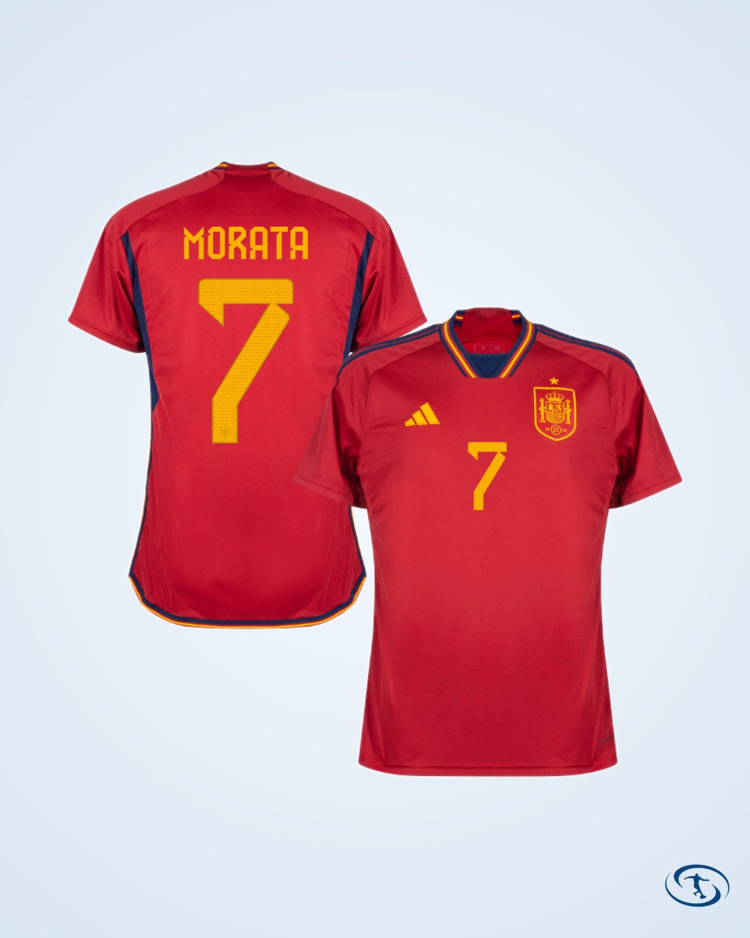 Spain Home Morata 7 Shirt 2022-2023 (Official Printing) - Men's