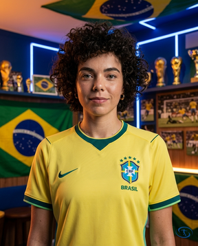 Camisa Brasil Home I 2026/27 Torcedor Nike Feminina - Amarelo - Badge Close-Up | Sant Sport