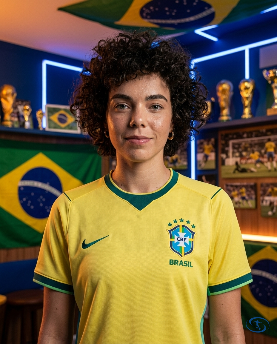 Camisa Brasil Home I 2026/27 Torcedor Nike Feminina - Amarelo - Badge Close-Up | Sant Sport