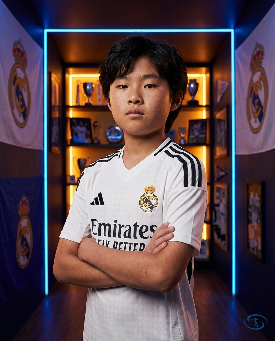 Conjunto Infantil Real Madrid Home 24/25 Adidas - Branco - Side View | Sant Sport