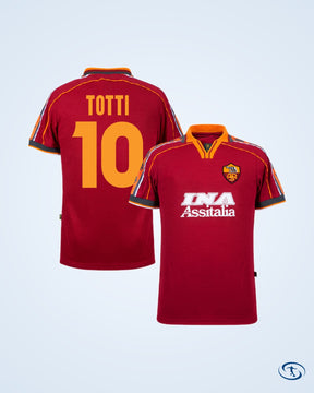 AS Roma Home Retro Totti 10 Shirt 1998-1999 - Men's