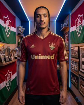 Fluminense Jersey Retro 2012 Adidas Men's - Bordeaux e Dourado - Front View | Sant Sport