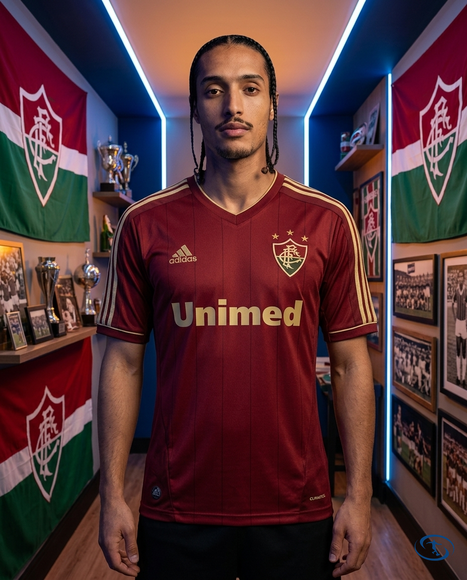 Fluminense Jersey Retro 2012 Adidas Men's - Bordeaux e Dourado - Front View | Sant Sport
