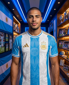 Camisa Seleção Argentina Edição Especial 2024/25 Jogador Adidas Masculino - Azul, Branca e Dourada - Front View | Sant Sport