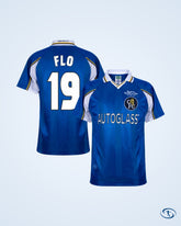 Score Draw Chelsea Retro Home ECWC Flo 19 Shirt 1998-1999 (Retro Flex Printing) - Men's