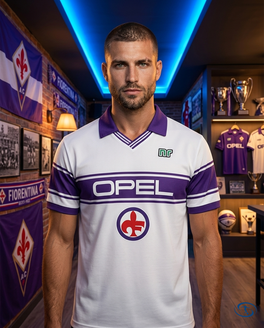 Camisa Fiorentina Away Retrô 1984/85 Torcedor Masculina - Branco - Front View | Sant Sport