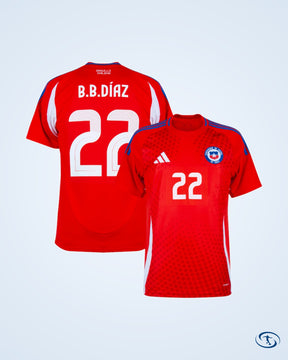 Chile Home B.B Díaz 22 Shirt 2024-2025 (Official Printing) - Men's