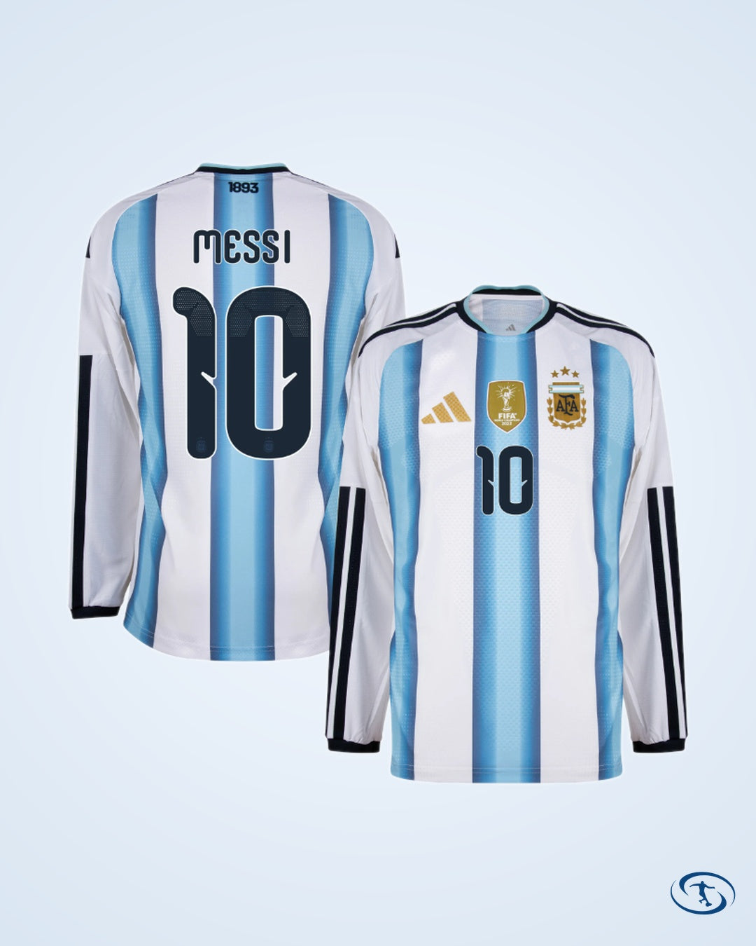 Argentina Authentic Home L/S Player Number Shirt 2026-2027 (Official Printing) - Men's