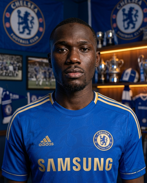 Camisa Chelsea Home Retrô 2012/13 Torcedor Adidas Masculina - Azul e Dourado - Badge Close-Up | Sant Sport
