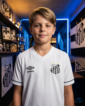 Santos Kids Kit Home 2024/25 - Umbro - White - Badge Close-Up | Sant Sport