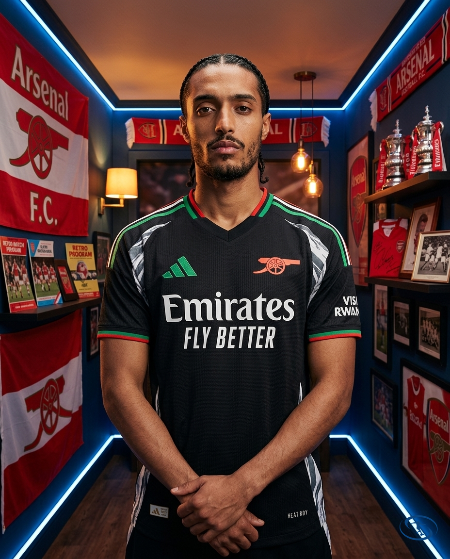 Camisa Arsenal Away 24/25 - Torcedor Adidas Masculino - Preto - Front View | Sant Sport