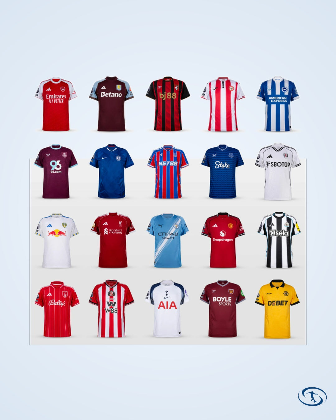 25-26 Premier League Compleete Set of 20x Home Shirts - Men's
