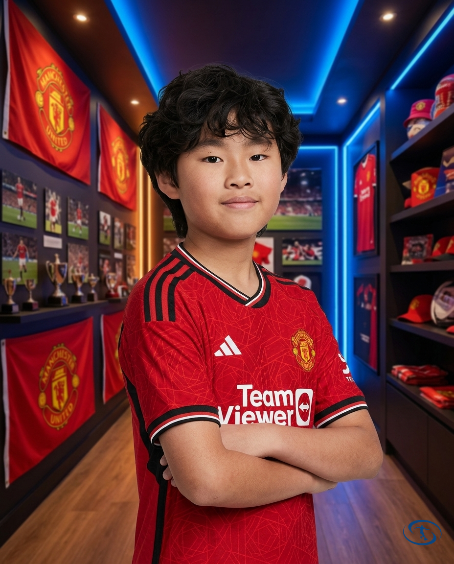 Conjunto Infantil Manchester United Home 23/24 - Side View | Sant Sport