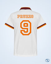 AS Roma Away Pruzzo 9 Retro Shirt 1980-1981 (Retro Flock Printing) - Men's