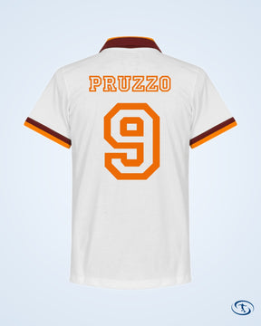 AS Roma Away Pruzzo 9 Retro Shirt 1980-1981 (Retro Flock Printing) - Men's