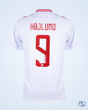 Denmark Away Højlund 9 Shirt 2024-2025 (Official Printing) - Men's