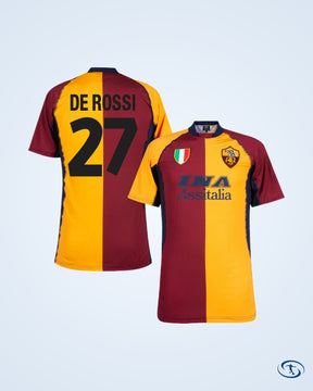 AS Roma Home Player Number Retro Shirt 2001-2002 (Fan Style Printing) - Men's