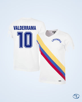 Colombia Home Retro Valderrama 10 Shirt 1972-1973 (Retro Flock Printing) - Men's