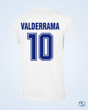 Colombia Home Retro Valderrama 10 Shirt 1972-1973 (Retro Flock Printing) - Men's