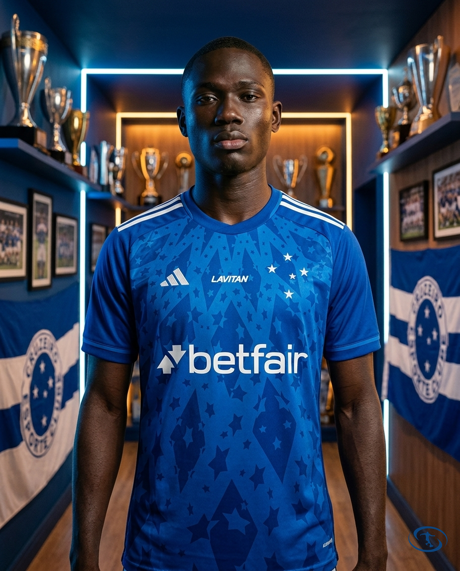 Camisa Cruzeiro Home C/ Patrocínios 2024/25 Torcedor Adidas Masculino - Azul - Front View | Sant Sport