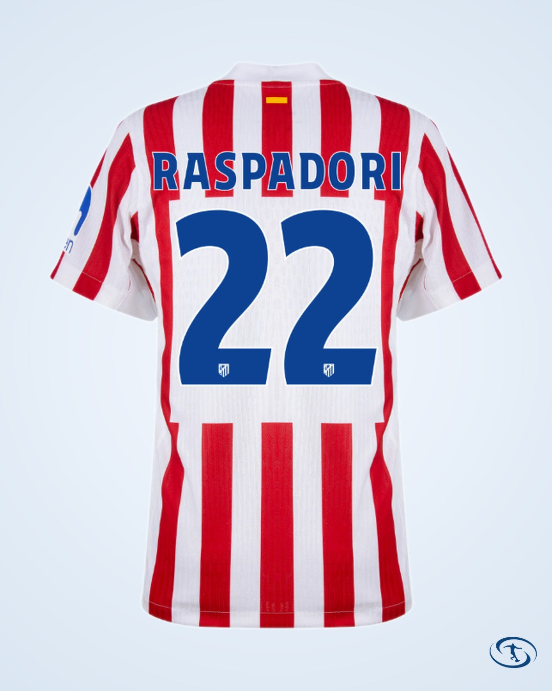 Atletico Madrid Home Raspadori 22 Shirt 2025-2026 (Cup Style Printing) - Men's