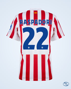Atletico Madrid Home Raspadori 22 Shirt 2025-2026 (Cup Style Printing) - Men's