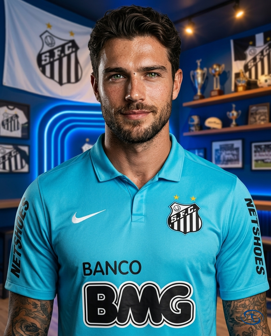 Santos Jersey Retro 2012/13 Nike Men's - Blue - Badge Close-Up | Sant Sport