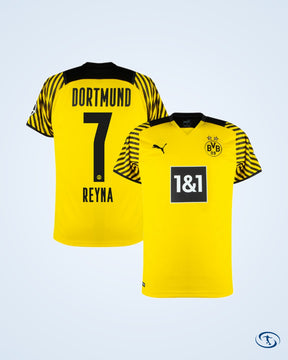 Borussia Dortmund Home Reyna 7 Shirt 2021-2022 (Official Printing) - Men's