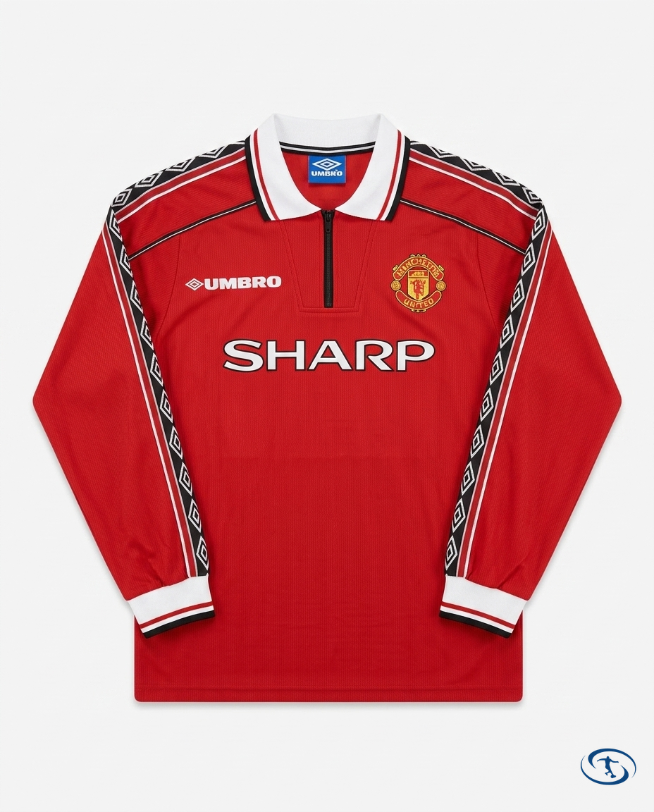 Manchester United Jersey Long Sleeve Home Retro 1998/99 - Packshot | Sant Sport