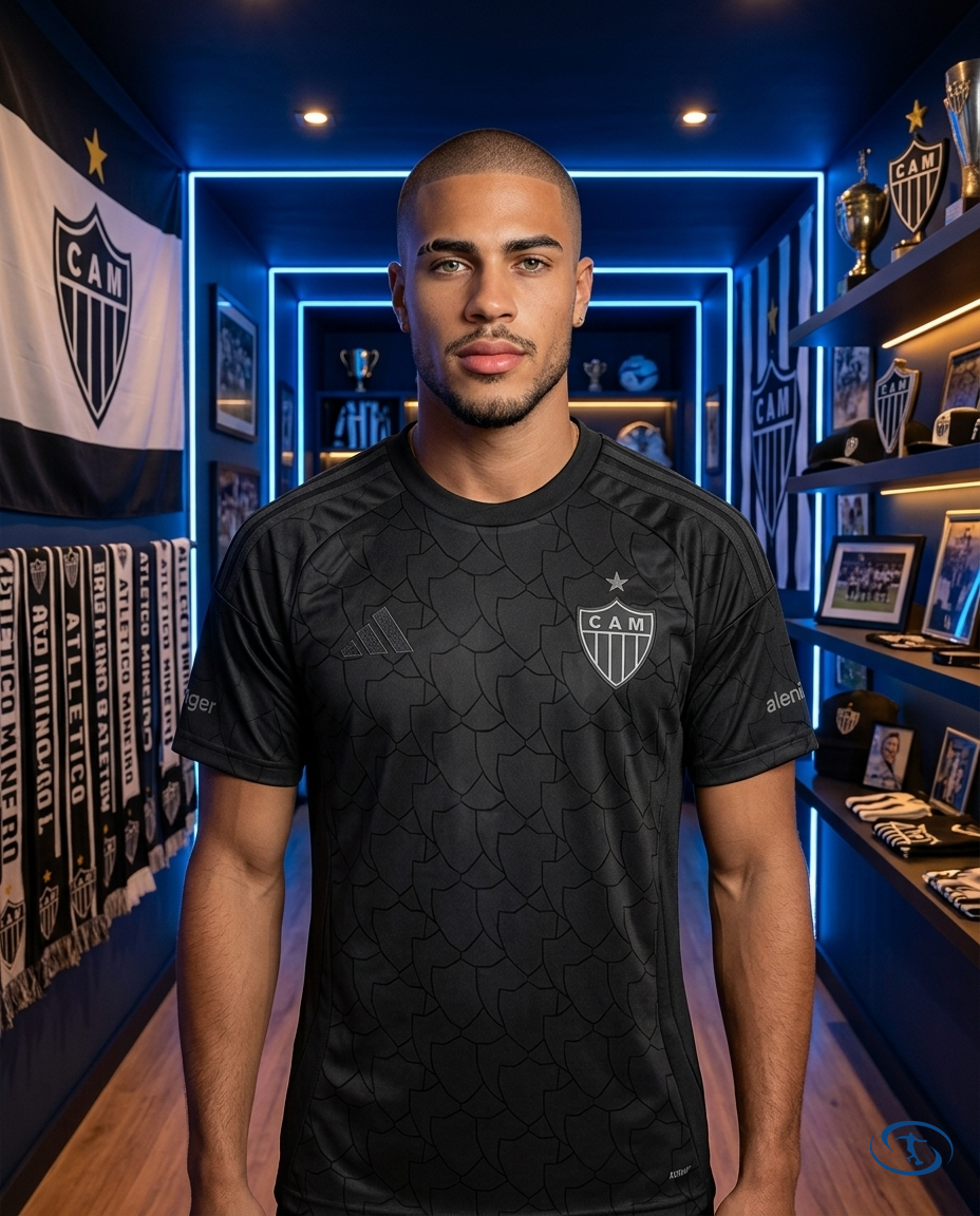 Camisa Atlético Mineiro All Black 2025/26 - Torcedor Adidas Masculino - Preto - Front View | Sant Sport