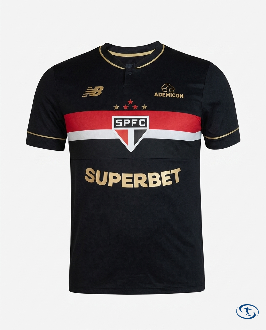 Sao Paulo FC Jersey Third 2025/26 New Balance Men's - Black & Gold - Packshot | Sant Sport