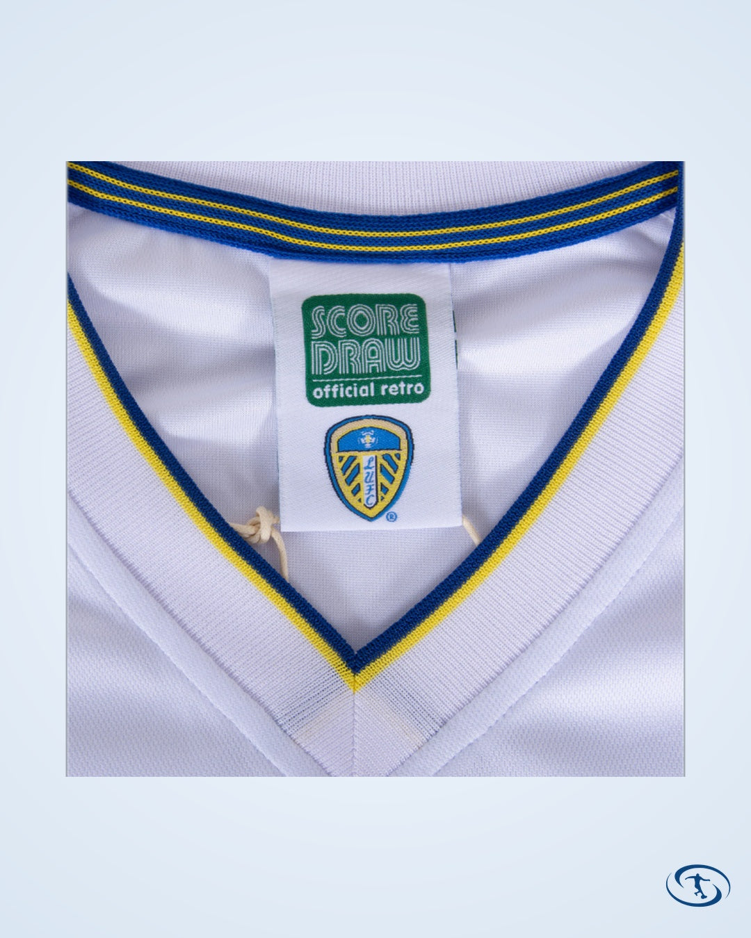 Score Draw Leeds United Retro Home Shirt 2000-2002 Fan Version (Retro Flex Printing)