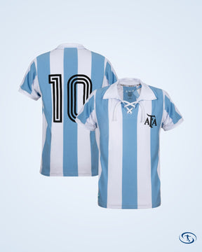Argentina Home Retro No.10 Shirt 1930 (Retro Flock Printing) - Men's