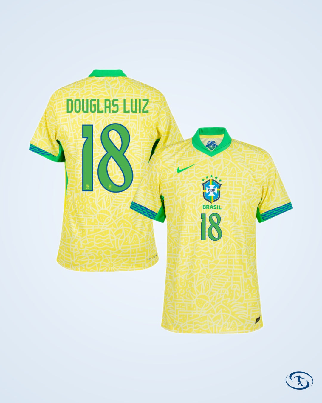 Brazil Home Douglas Luiz 18 Shirt 2024-2025 (Official Printing) - Men's