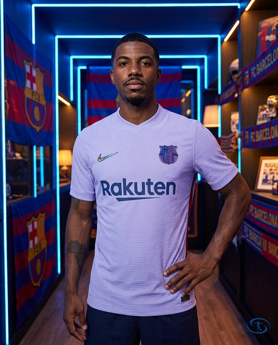 Camisa Barcelona Away 21/22 Torcedor Nike Masculino - Lilás - Front View | Sant Sport
