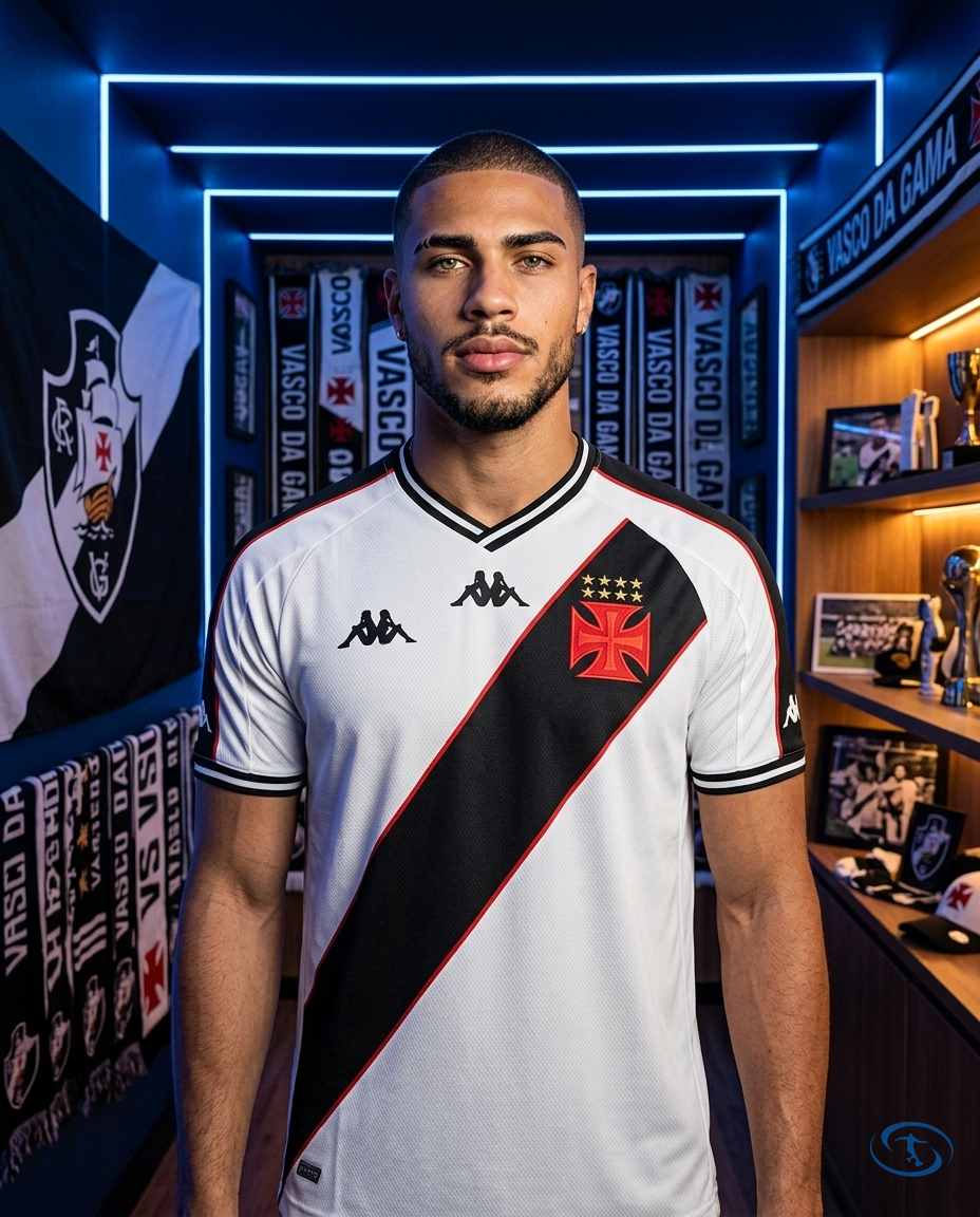 Camisa Vasco da Gama Away 2024/25 Torcedor Kappa Masculino - Branco - Front View | Sant Sport