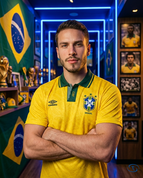 Camisa Seleção Brasileira Retrô Home 1991/93 Torcedor Nike Masculina - Amarelo - Side View | Sant Sport