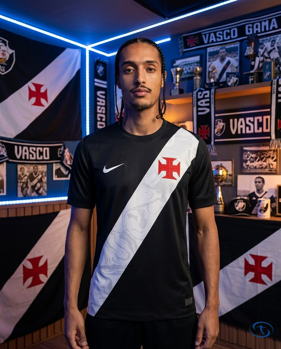 Camisa Vasco Home 2026/27 - Nike Torcedor Masculino - Preto e Branco - Front View | Sant Sport